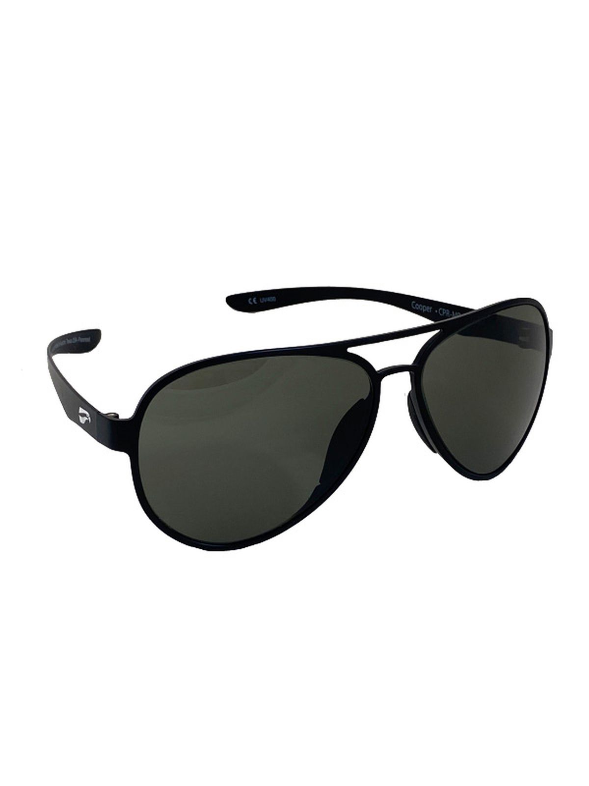 Flying Eyes Sonnenbrille Cooper Aviator - Rahmen matt schwarz, Linsen G15 (neutrales Grün)
