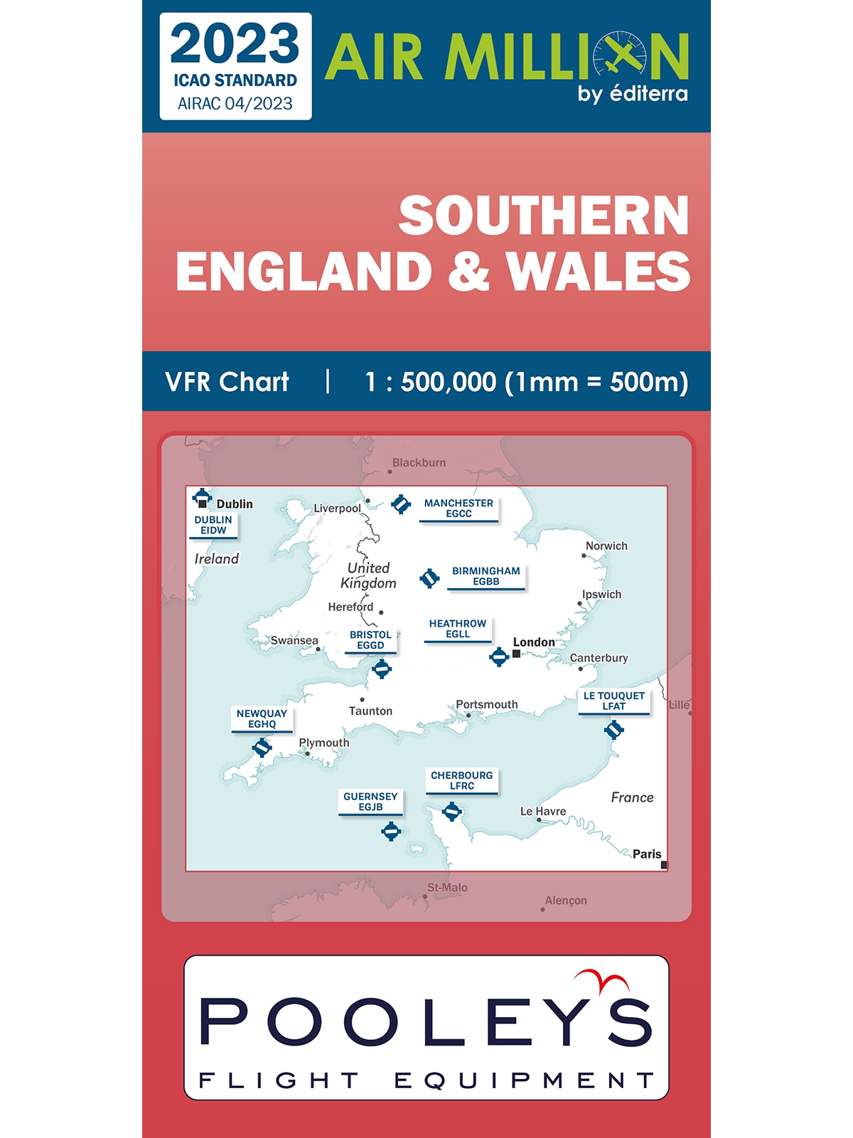 Südengland & Wales - Air Million Zoom VFR-Karte 1:500.000, gefaltet, 2023