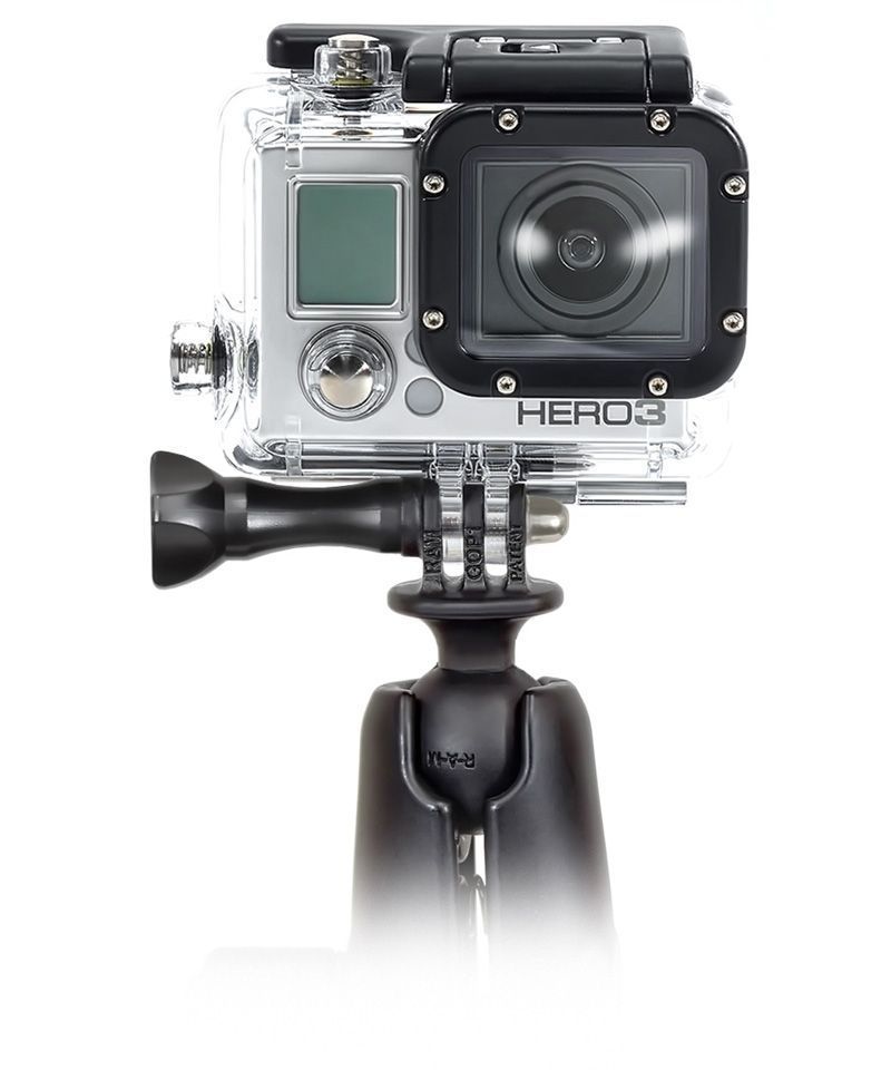 RAM Mounts GoPro Kamera-Halterung für Lenker/Rohre - mit Klemmschelle, B-Kugel (1 Zoll), im Polybeutel