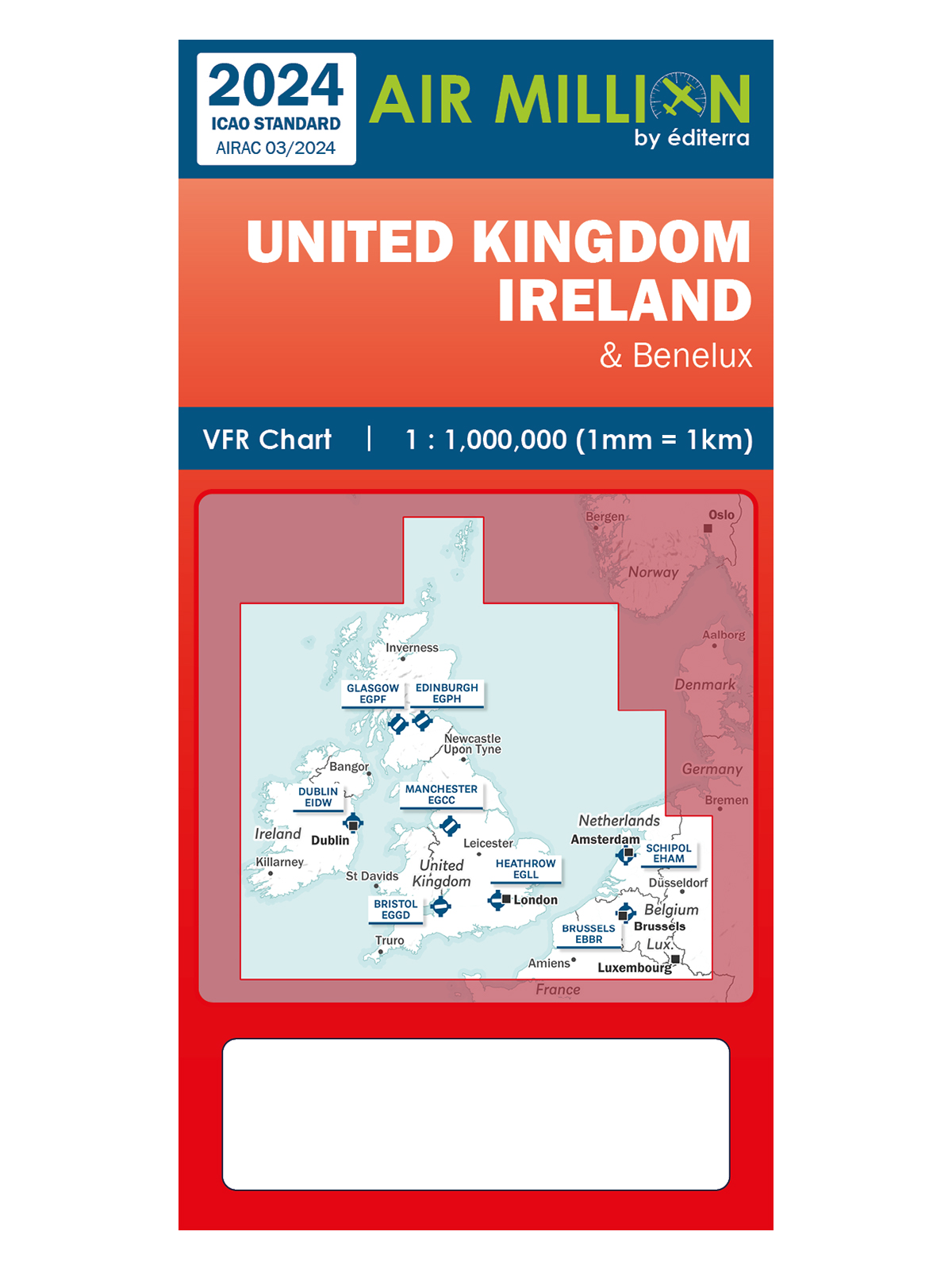 Großbritannien & Irland - Air Million VFR-Karte 1:1.000.000, gefaltet, 2024