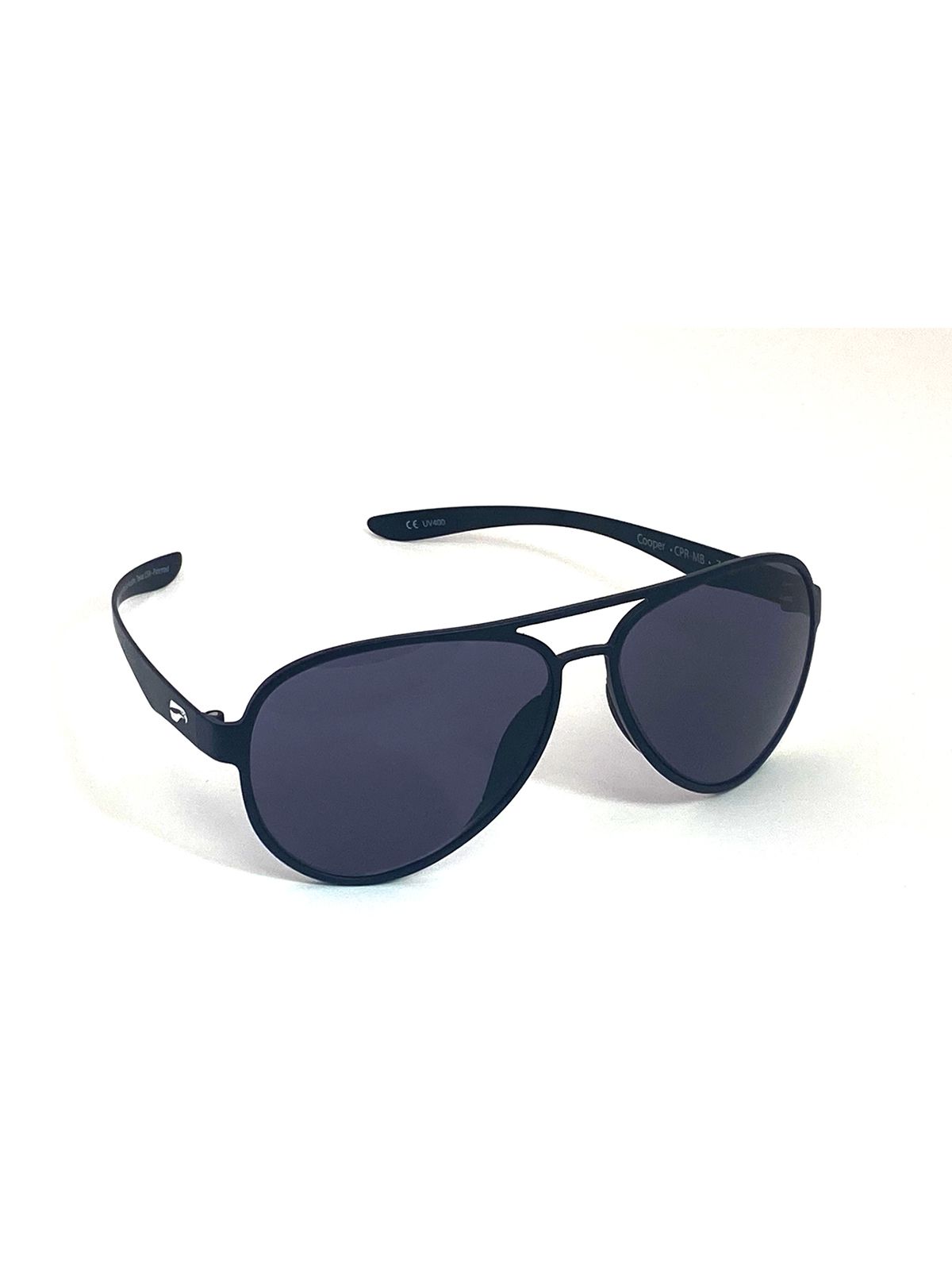 Flying Eyes Sunglasses Cooper Aviator - Matte Black Frame, Solid Gray Lenses