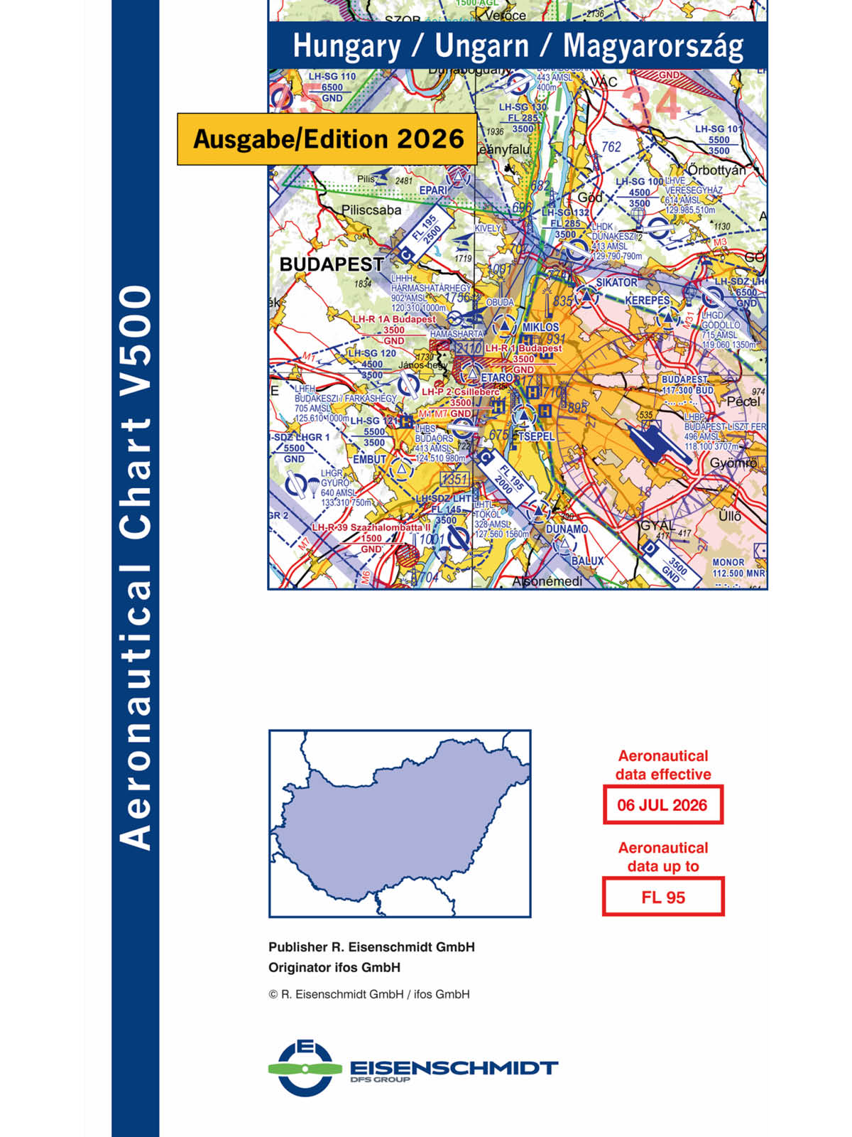 Ungarn 2026 V500 VFR-Karte - Papier, gefaltet