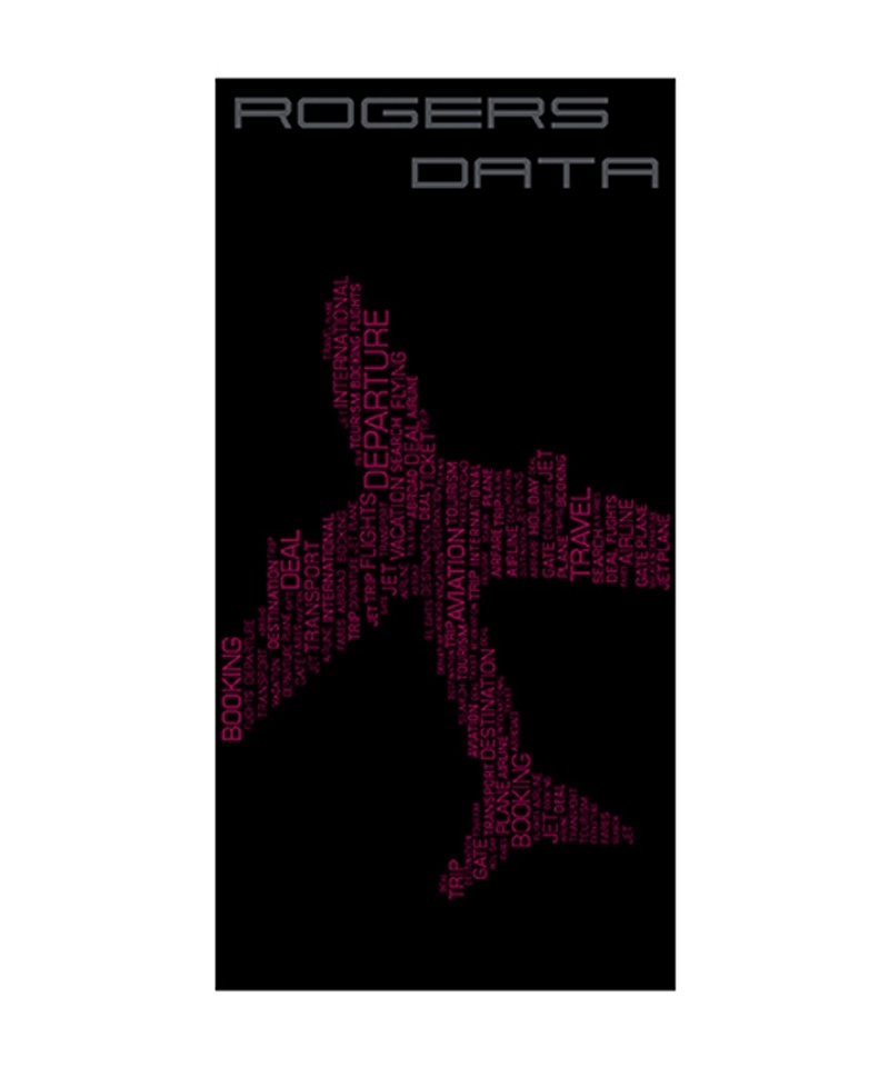 Rogers Data Badetuch Aeroplane - 100% Baumwolle, 90 x 180 cm, schwarz/dunkelpink