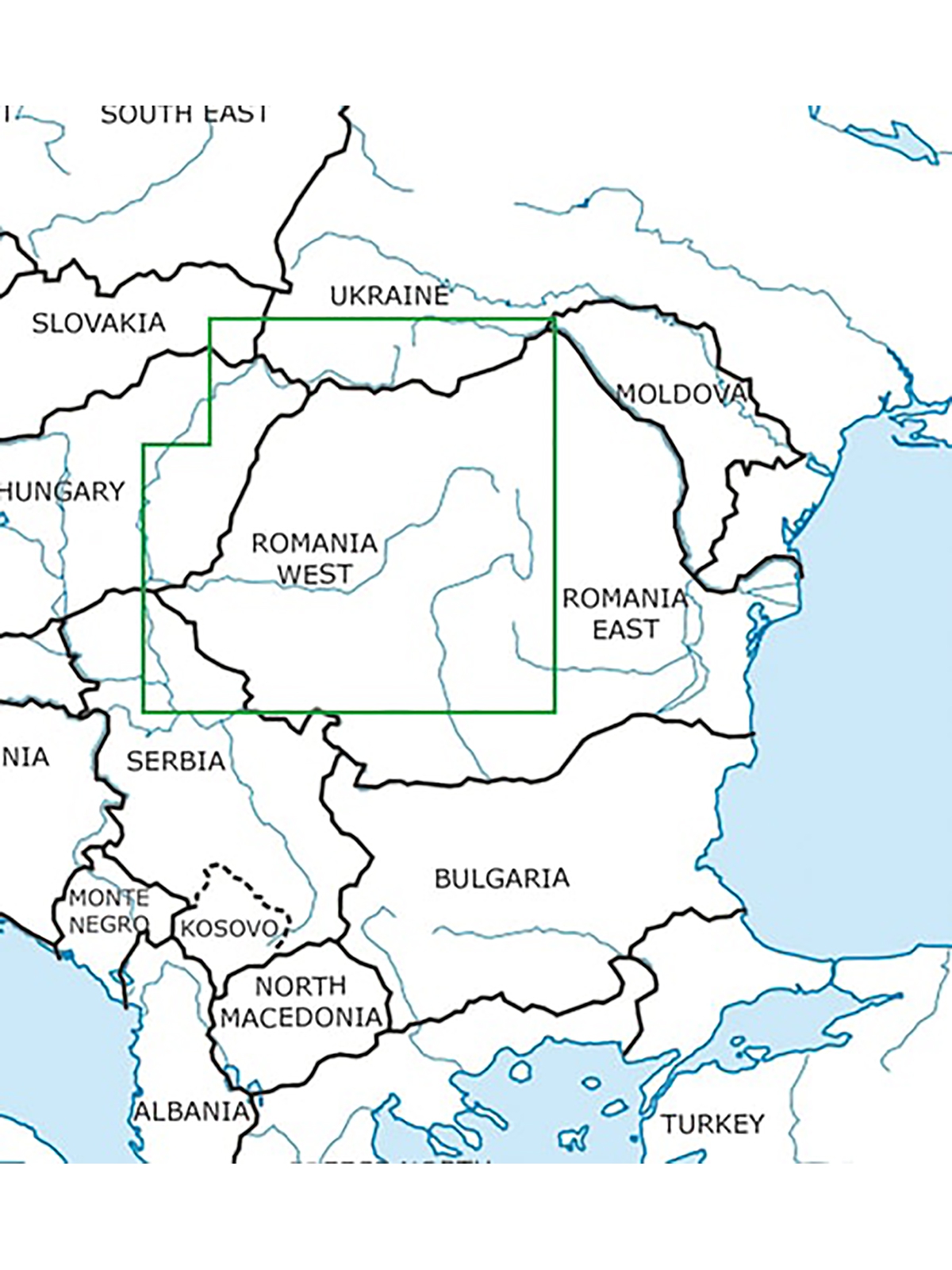 Romania West - Rogers Data VFR Chart, 1:500,000, laminated, folded, 2024