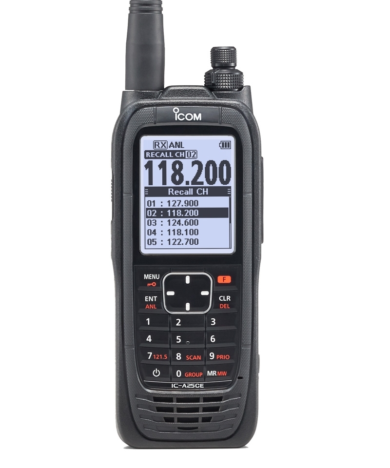 ICOM Aviation Radio Handheld IC-A25CE Lite - 8.33 & 25 kHz Channel Spacing, COM Channels