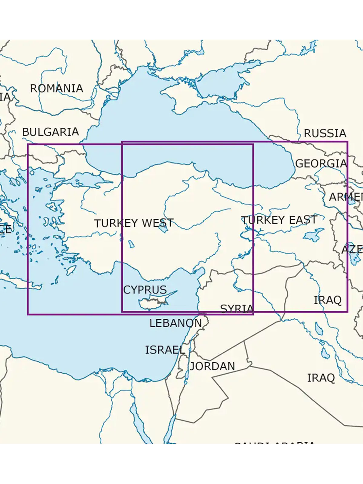 Türkei Ost 2026 - Rogers Data VFR Karte, 1:1.000.000, laminiert, gefaltet