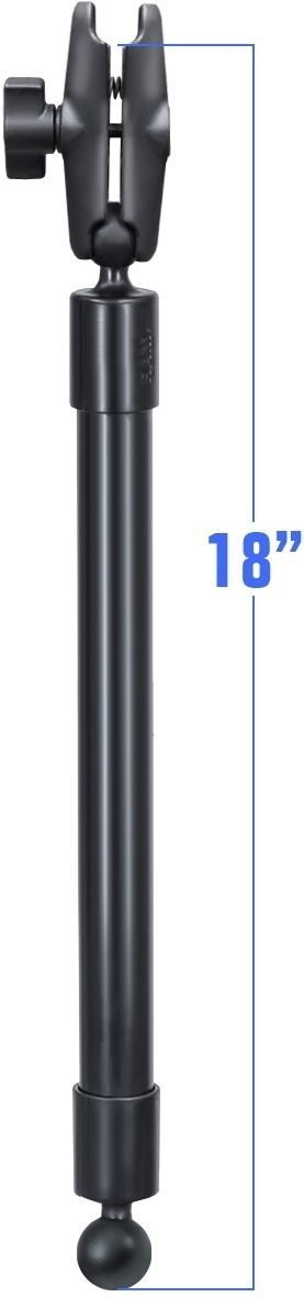 RAM 1" TO 1" BALL EXT POLE  18" LG W ARM