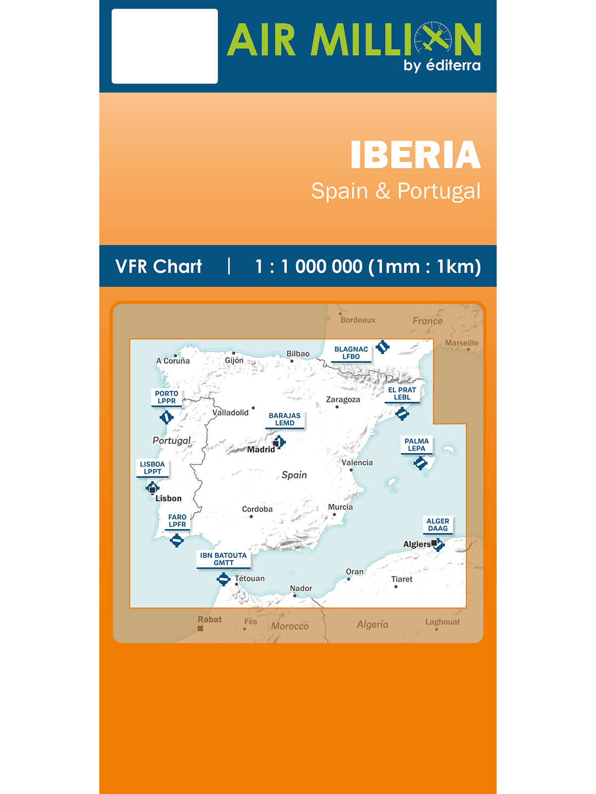 Iberia - Air Million VFR Chart 1:1.000.000, gefaltet