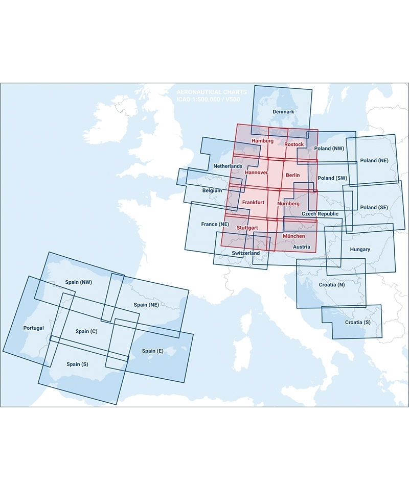 Österreich V500 VFR-Karte - Papier ohne Folie, gefaltet, 2024