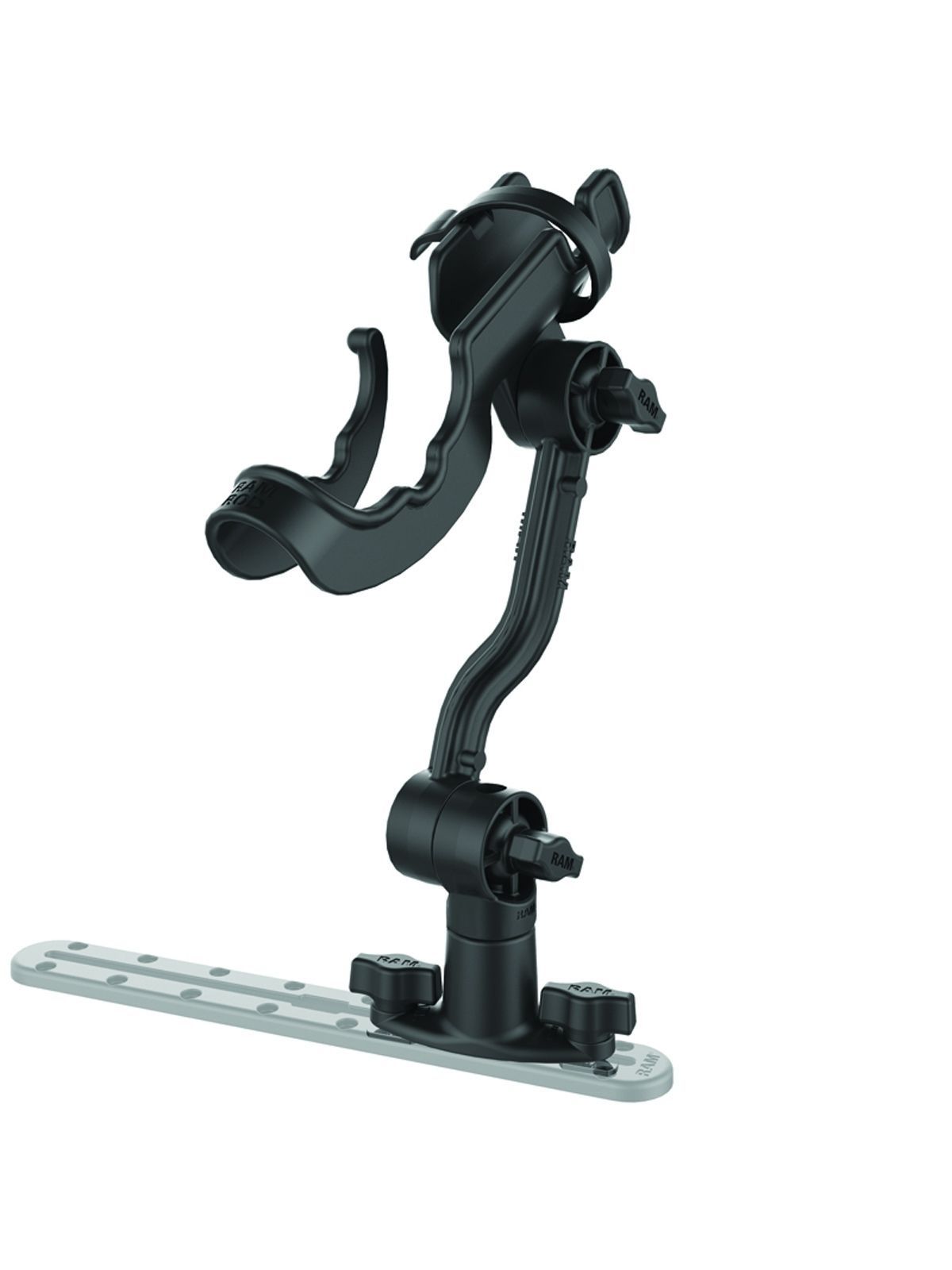 RAM ROD® Fishing Rod Holder with Extension Arm & Dual T-Bolt Track Base
