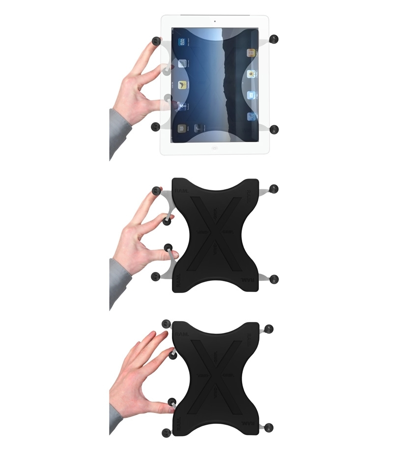 RAM MOUNTS Twist Lock Suction Cup Mount with Universal X-Grip III 10" Tablet Holder