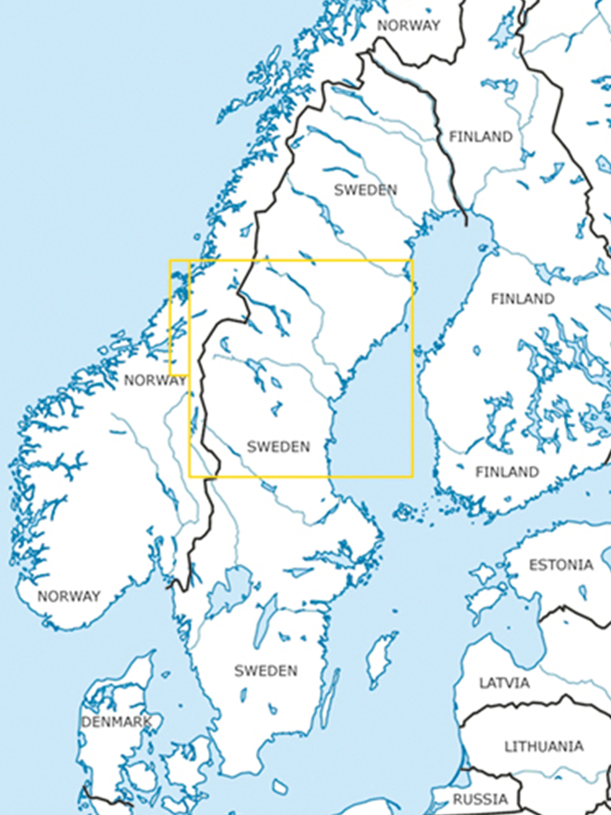 Sweden Center North - Rogers Data VFR Chart, 1:500,000, laminated, folded, 2024