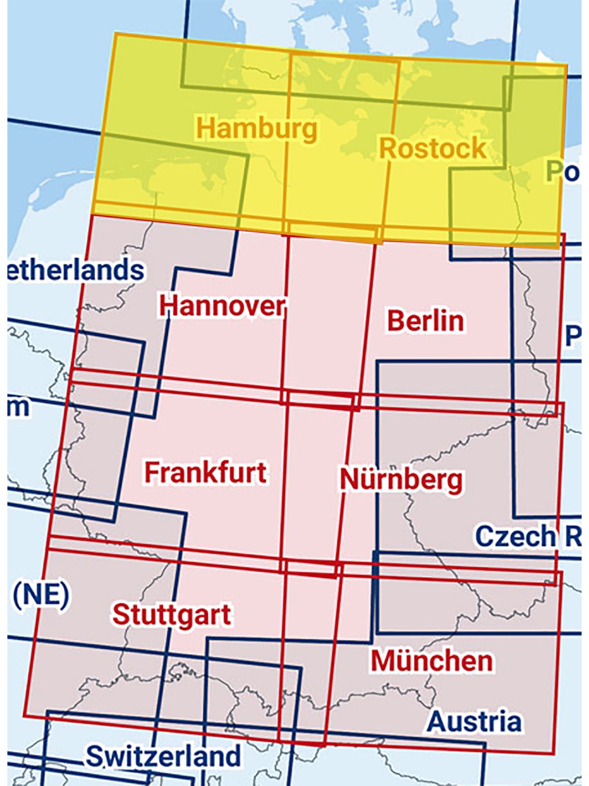 Hamburg / Rostock 2026 - Zusammengesetzte ICAO Karte mit Folie