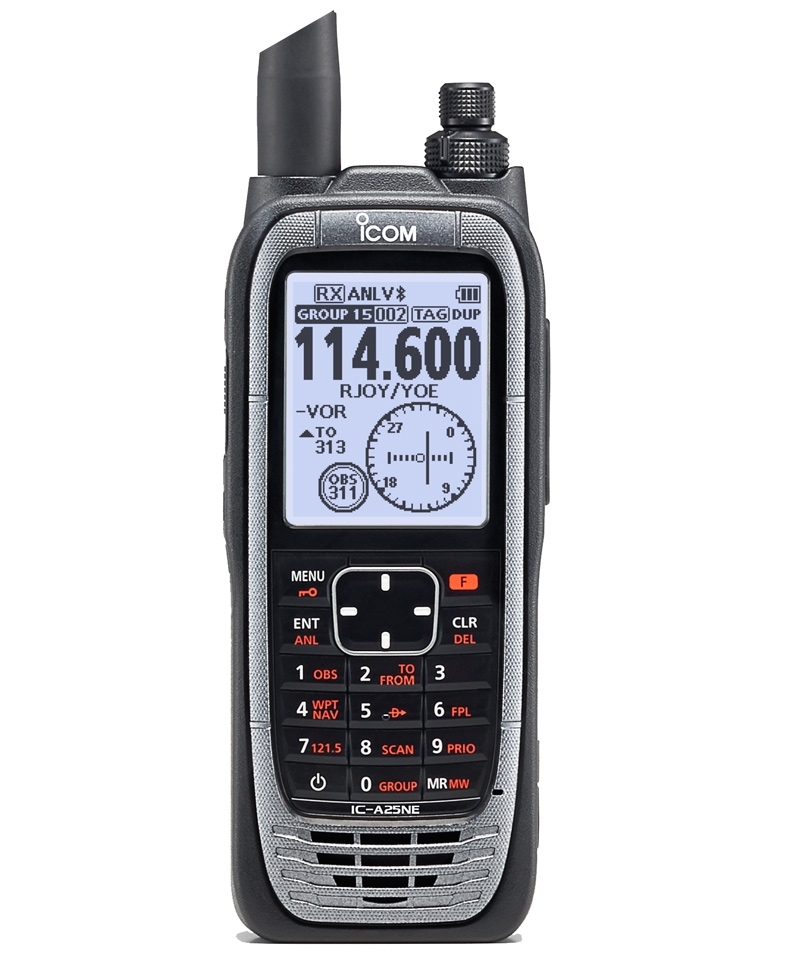 ICOM Aviation Radio Handheld IC-A25NE - NAV & COM Channels, GPS Receiver, Bluetooth