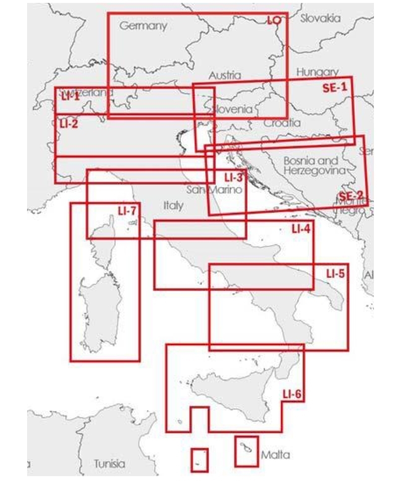 Südost-Europa SE-1 - AvioPortolano VFR-Karte, Papier mit Folie, gefaltet, 2022