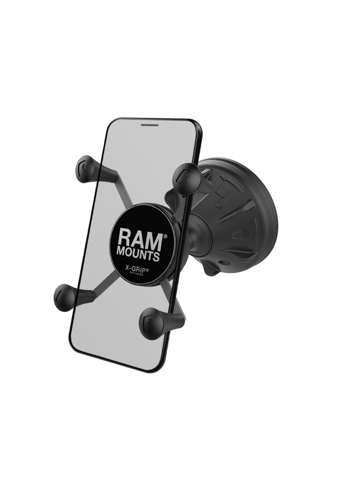 RAM MOUNTS Mighty-Buddy Snap Link Suction Cup Mount with Universal X-Grip Holder