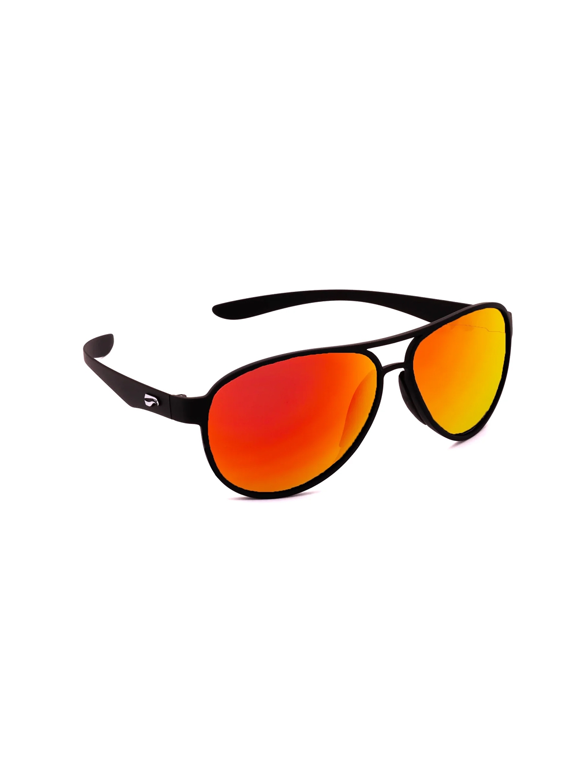 Flying Eyes Sonnenbrille Kestrel Aviator - Rahmen matt schwarz, Linsen rosenfarben (verspiegelt)