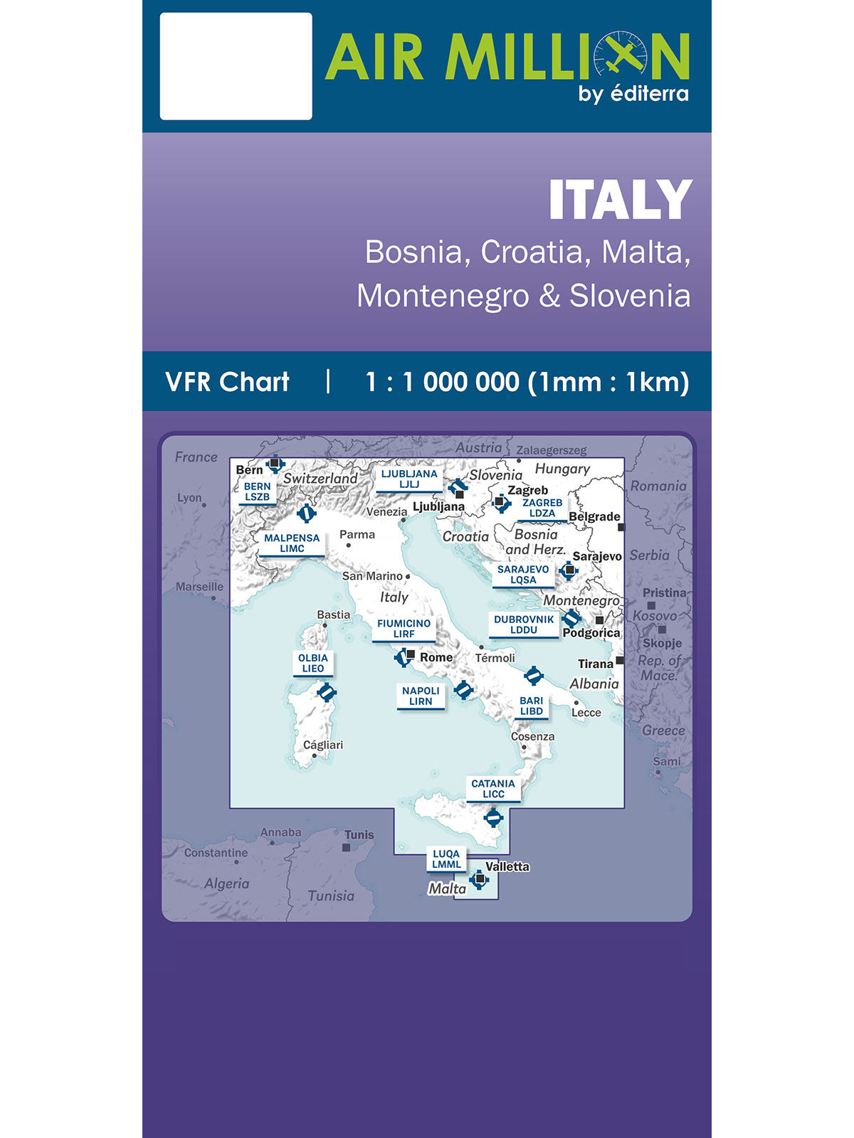 Italy - Air Million VFR-Karte 1:1.000.000, gefaltet