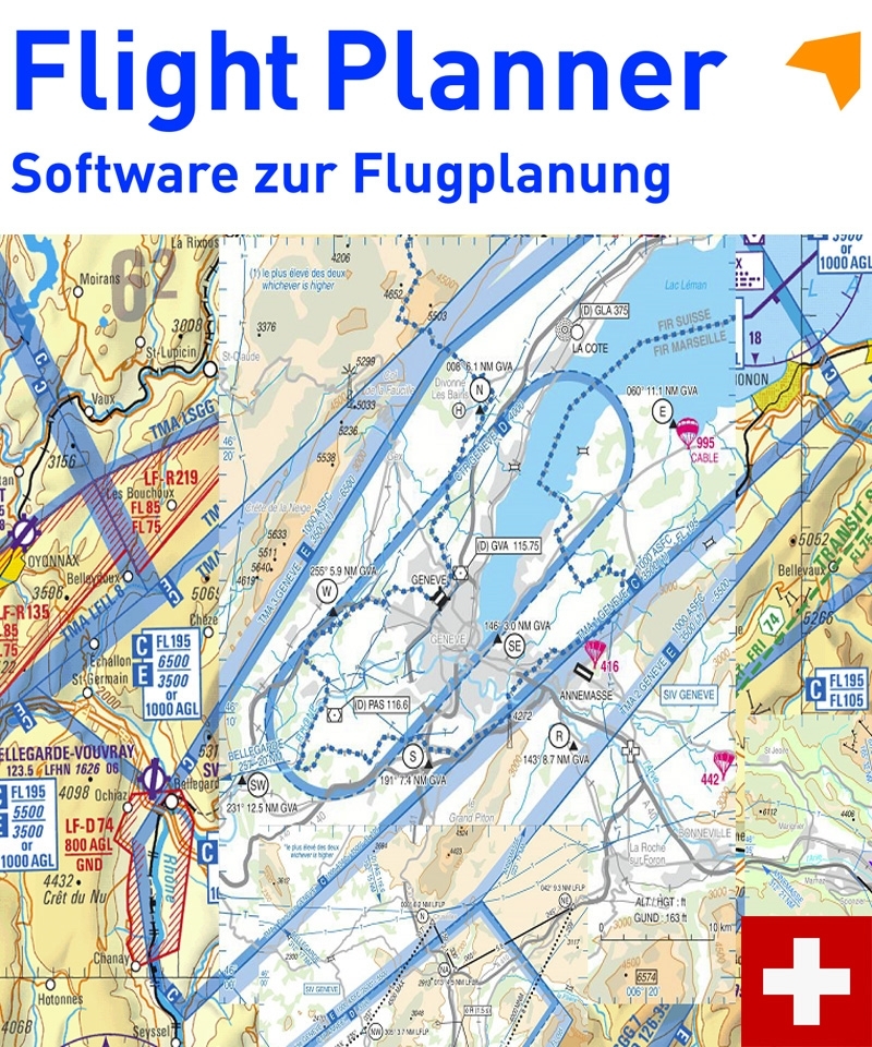 Flight Planner / Sky-Map - Trip-Kit Schweiz (V500 Karte u. AIP)