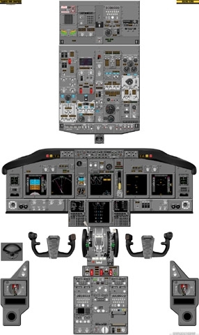 Boeing 737-NG Cockpit-Trainingsposter