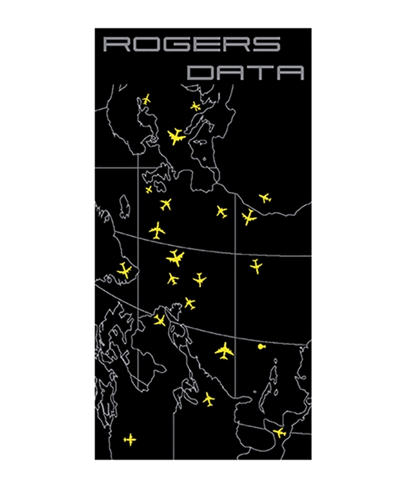 Rogers Data Badetuch Oceanic Control - 100% Baumwolle, 90 x 180 cm, schwarz mit gelben Flugzeugsymbolen