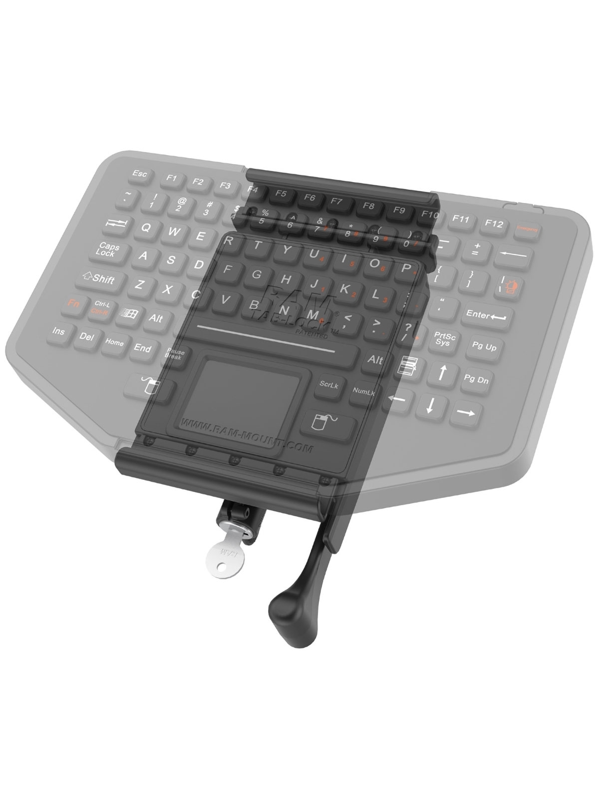 RAM Mounts Tab-Lock (lockable) Universal Holder for GDS Keyboard - AMPS - Screw-Set