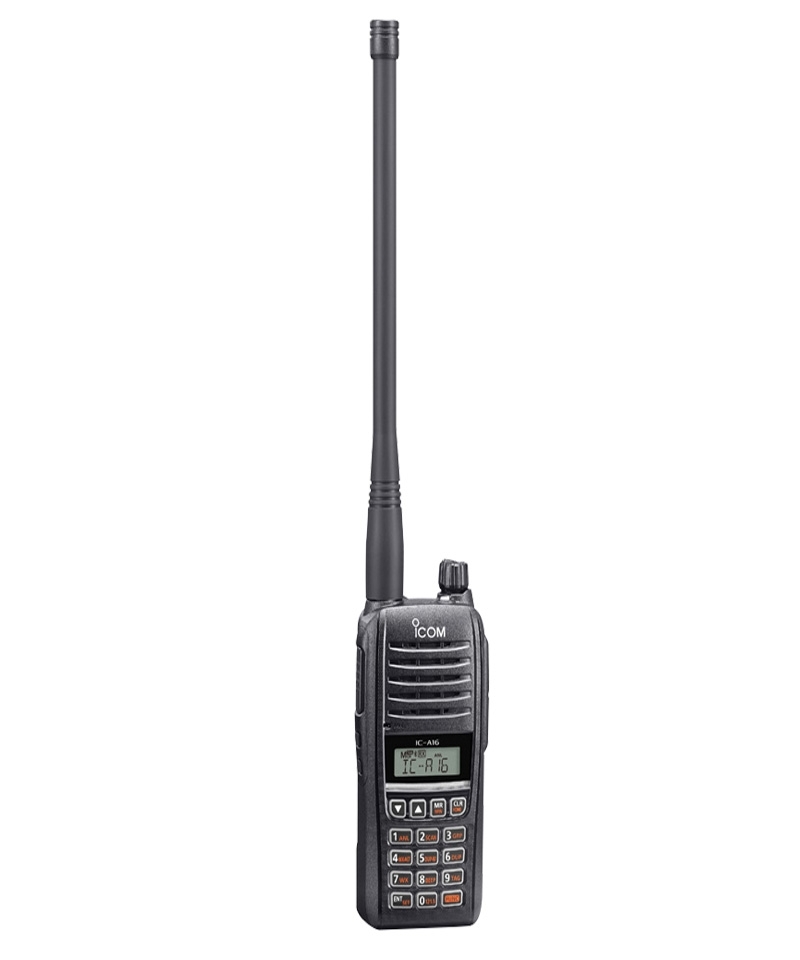 ICOM Flugfunk-Handfunkgerät IC-A16E (#32) - 8,33 & 25 kHz Raster, COM Kanäle, Bluetooth