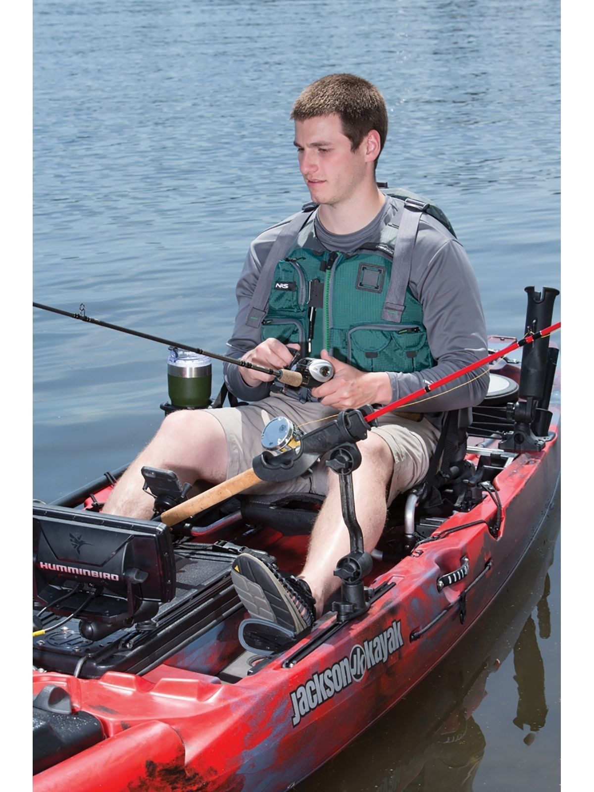 RAM ROD® Fishing Rod Holder with Extension Arm & Dual T-Bolt Track Base