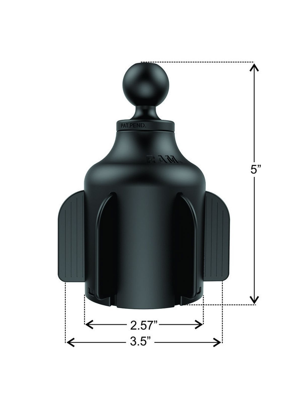RAM STUBBY DRINK CUP BASE W/ X-GRIP