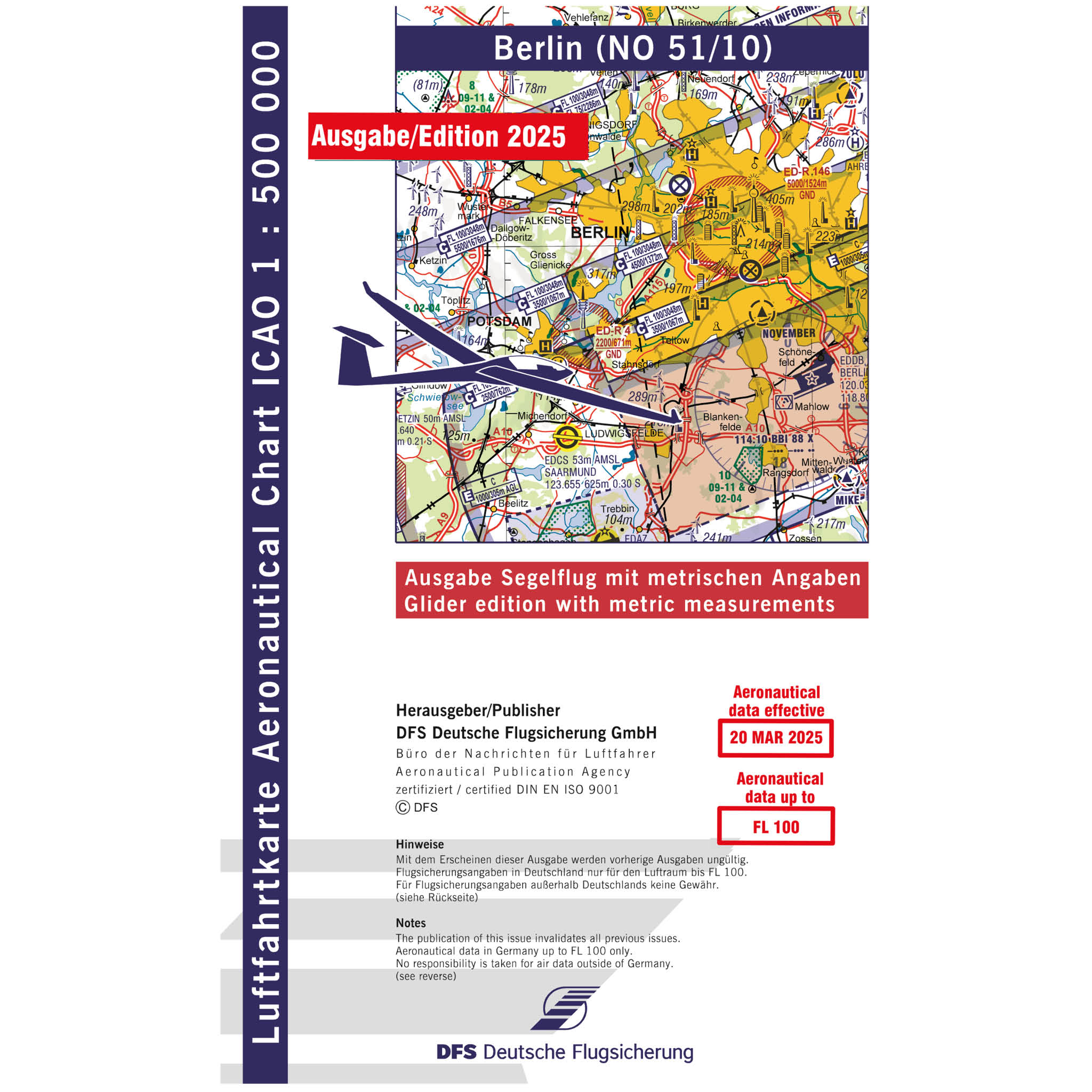 ICAO Glider Chart Germany non laminated, Single Chart ICAO Glider Chart Germany non laminated, Single Chart