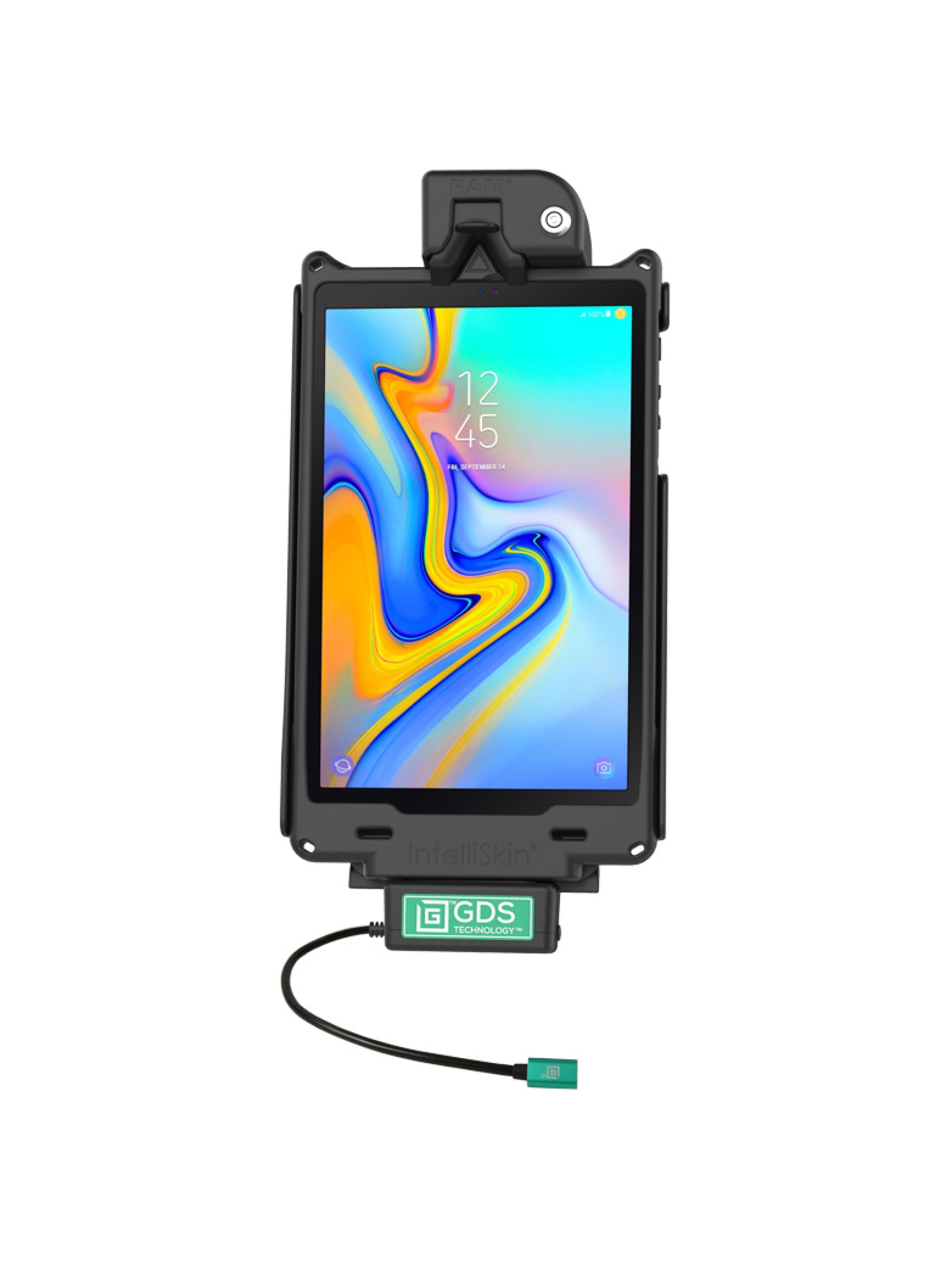 RAM Mounts GDS Tough-Dock Halteschale (Schlüsselverriegelung) für Samsung Tab A 10.5 - in IntelliSkin Next Gen Schutzhülle - USB-C-Anschluss