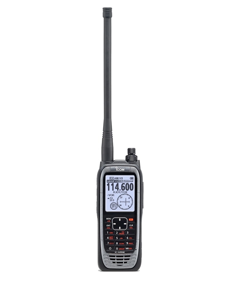 ICOM Flugfunk-Handfunkgerät IC-A25NE - 8,33 & 25 kHz Raster, NAV & COM Kanäle, GPS-Empfänger, Bluetooth