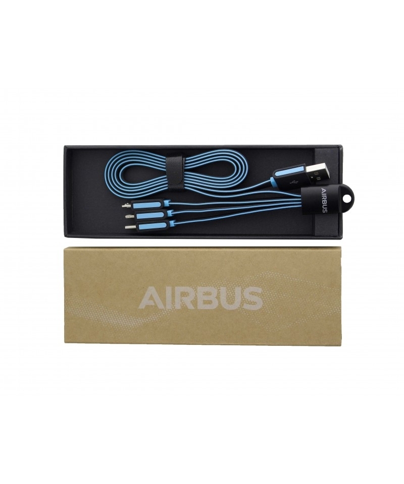 Airbus Universal USB-Ladekabel 3-in-1 - USB-C, microUSB, Apple iPhone