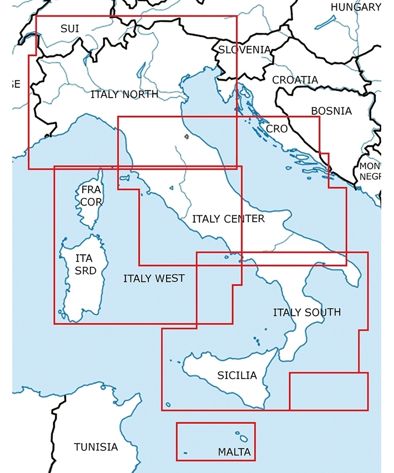 Italy Center - Rogers Data VFR Chart, 1:500,000, laminated, folded, 2024