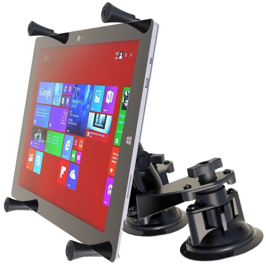RAM® X-Grip® with RAM® Twist-Lock™ Pivot Suction for 12" Tablets