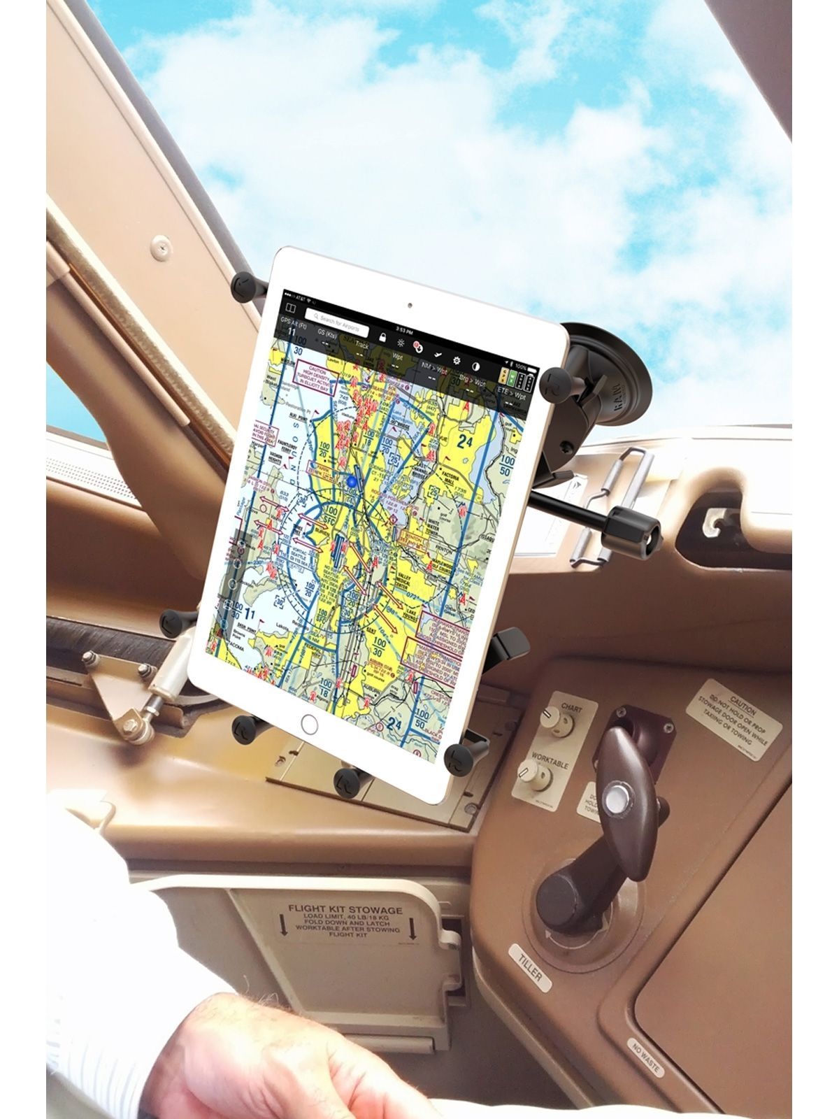 RAM® X-Grip® with RAM® Twist-Lock™ Dual Suction for 9"-10" Tablets
