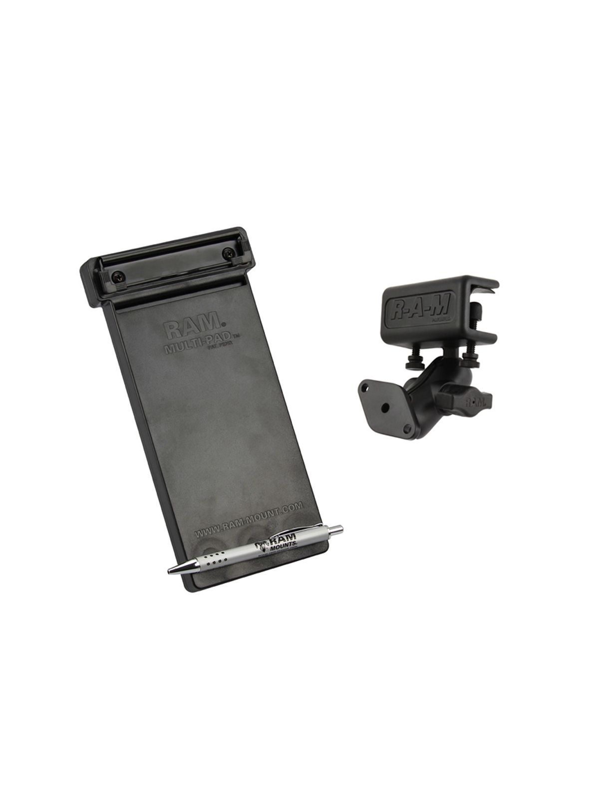 RAM Mounts Luftfahrt-Halterung mit Notizblock-Tray - B-Kugel (1 Zoll), Panel-Klammer, kurzer Verbindungsarm