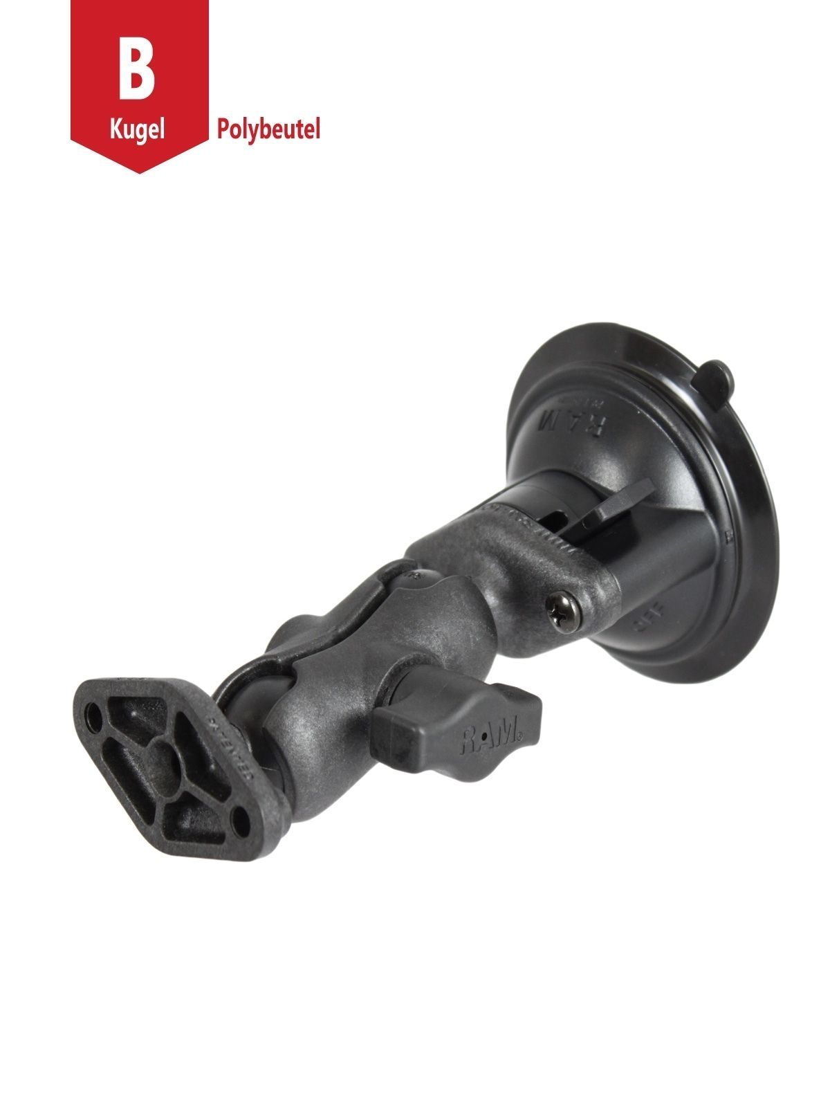 UNPD RAM MNT W/ SUCTION BASE DBL ARM DIA
