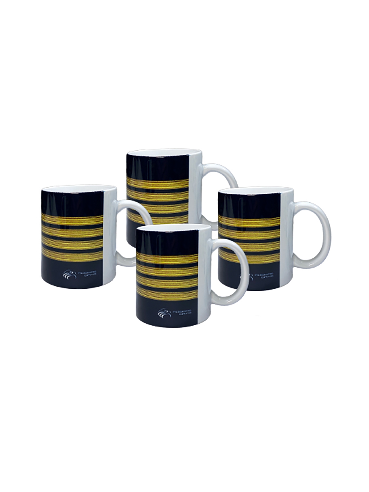 Coffee Mugs Pilot Captain Stripes - Set of 4