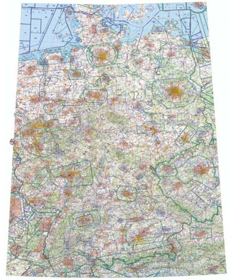 Wall Chart ICAO Germany 2024 (North + South) - laminated, unfolded, 1:500,000 (2 parts)