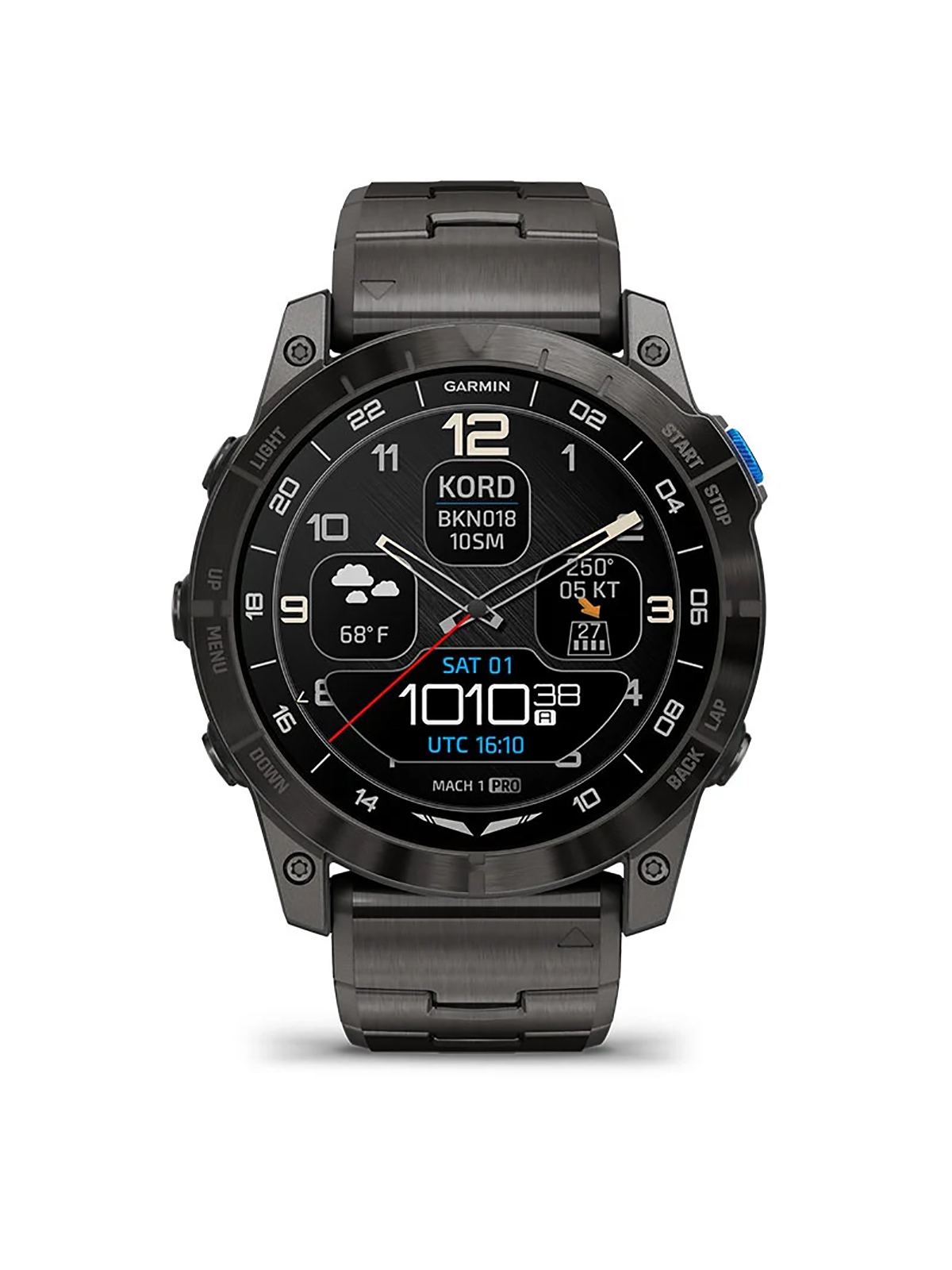 Garmin D2 Mach 1 Pro Smartwatch - Titanium Band, 35.6 mm AMOLED Touchscreen Display
