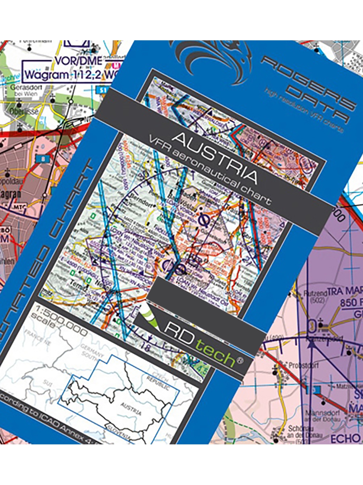 Austria - Rogers Data VFR Chart, 1:500,000, laminated, folded