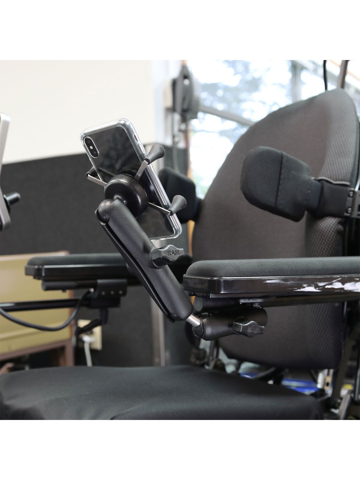 RAM® X-Grip® Phone Mount for Wheelchair Armrests