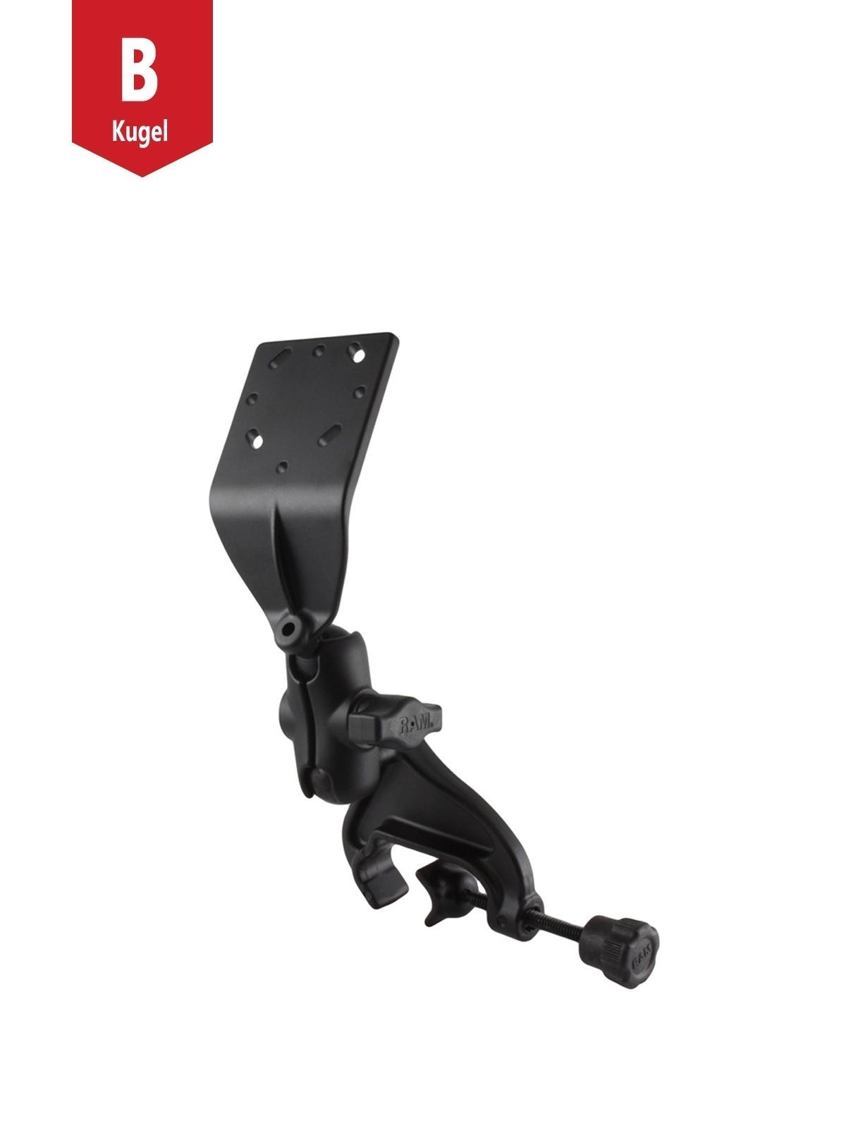 RAM® Double Ball Yoke Clamp Mount with Angled Extension Plate