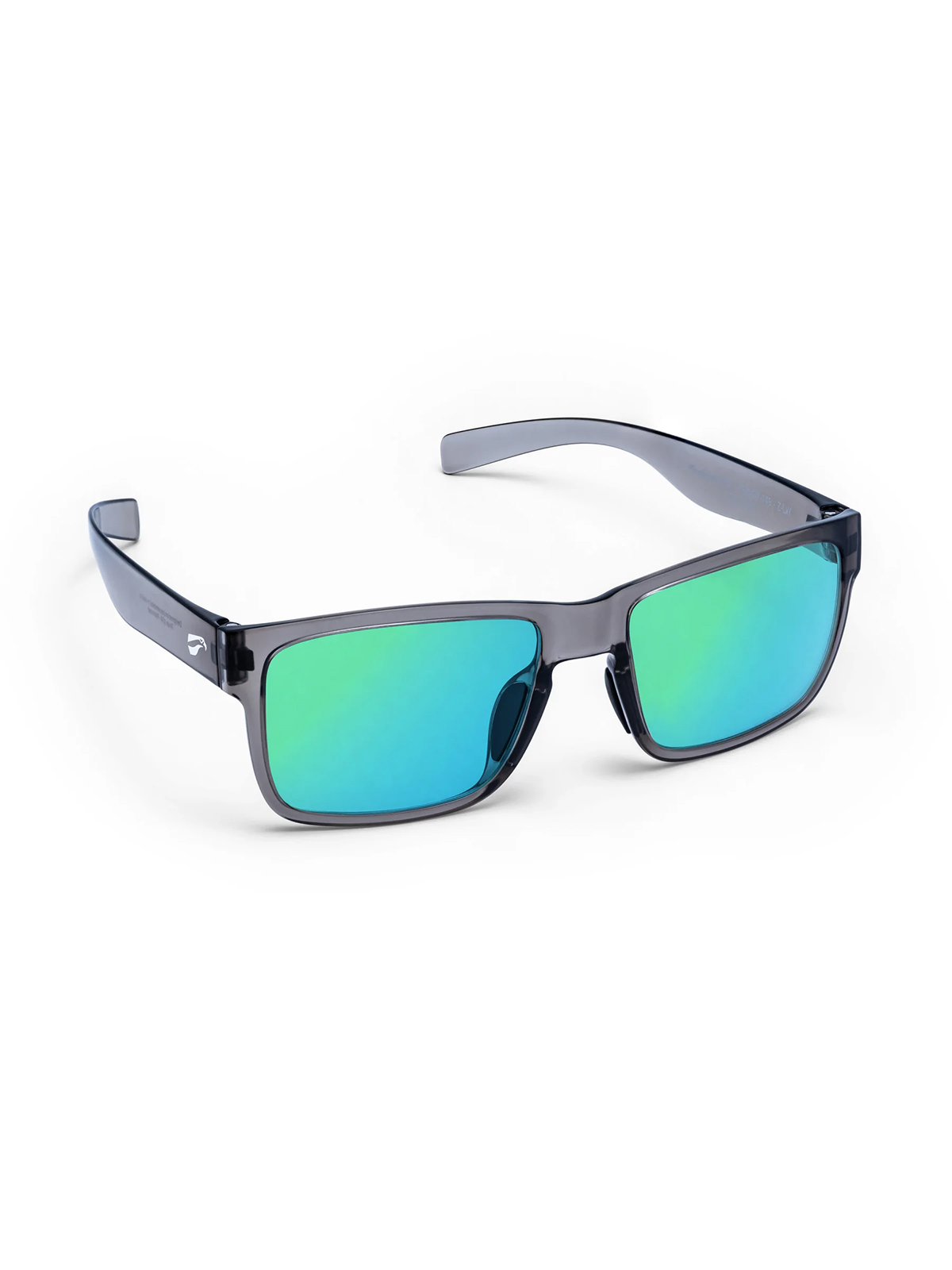 Flying Eyes Sonnenbrille Kingfisher Wide - Gestell grau (transparent), Linsen smaragdfarben (verspiegelt)