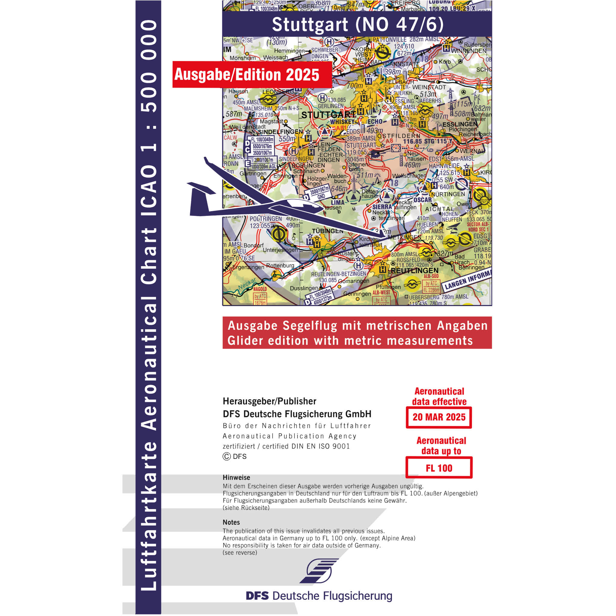 ICAO Glider Chart Germany non laminated, Single Chart ICAO Glider Chart Germany non laminated, Single Chart