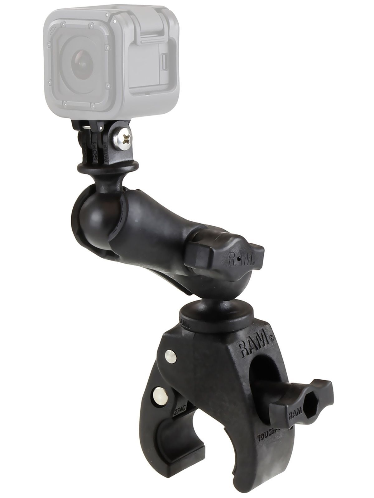 RAM® Tough-Claw™ Double Ball Mount with Universal Action Camera Adapter