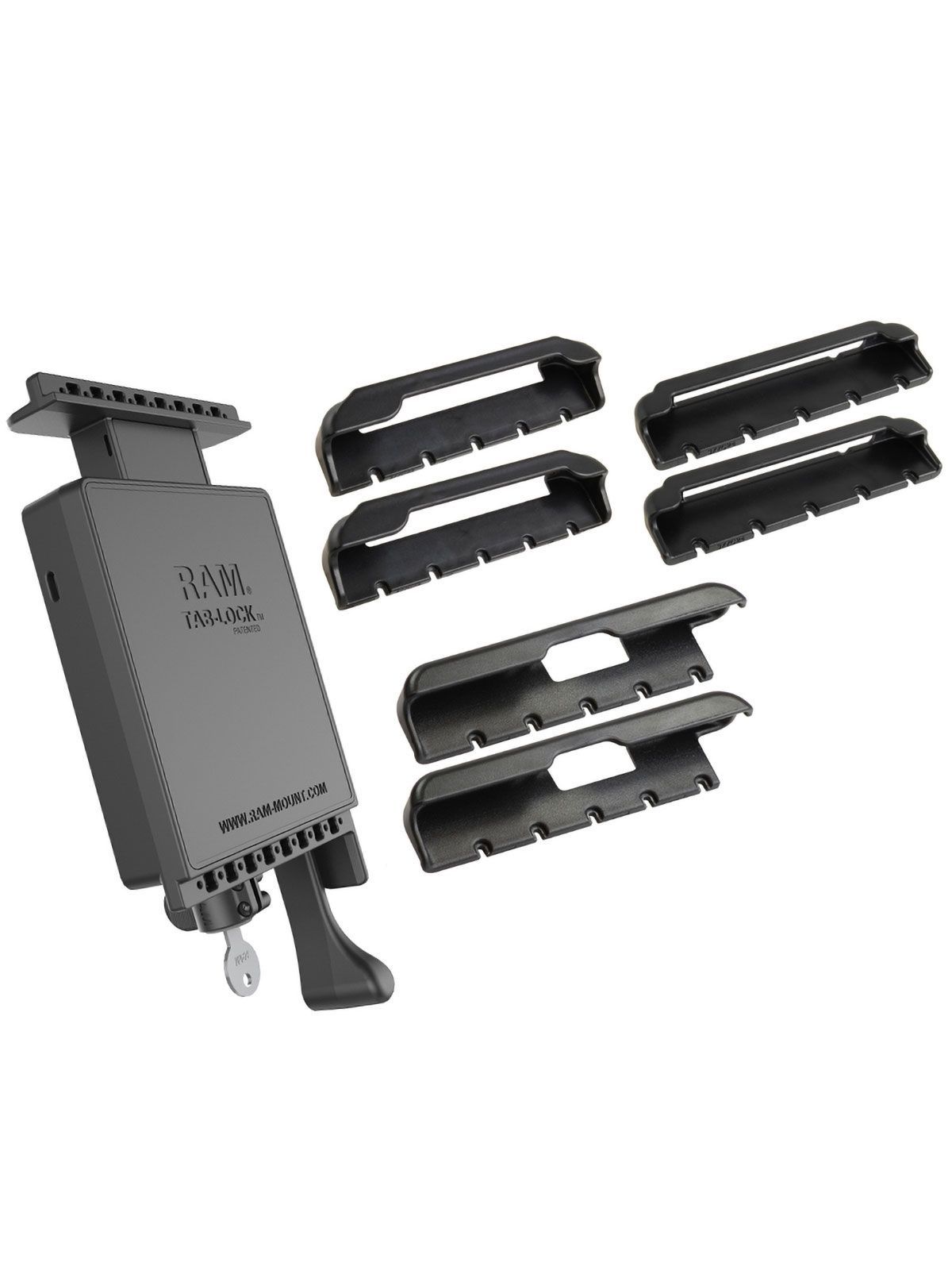 RAM Mounts Tab-Lock (lockable) Universal Holder for 7-8" Tablets - (3 different End Cups-Set) - AMPS - Screw-Set