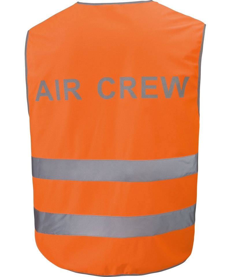 Pilotenwarnweste Air Crew - orange mit reflektierendem Druck, M/L