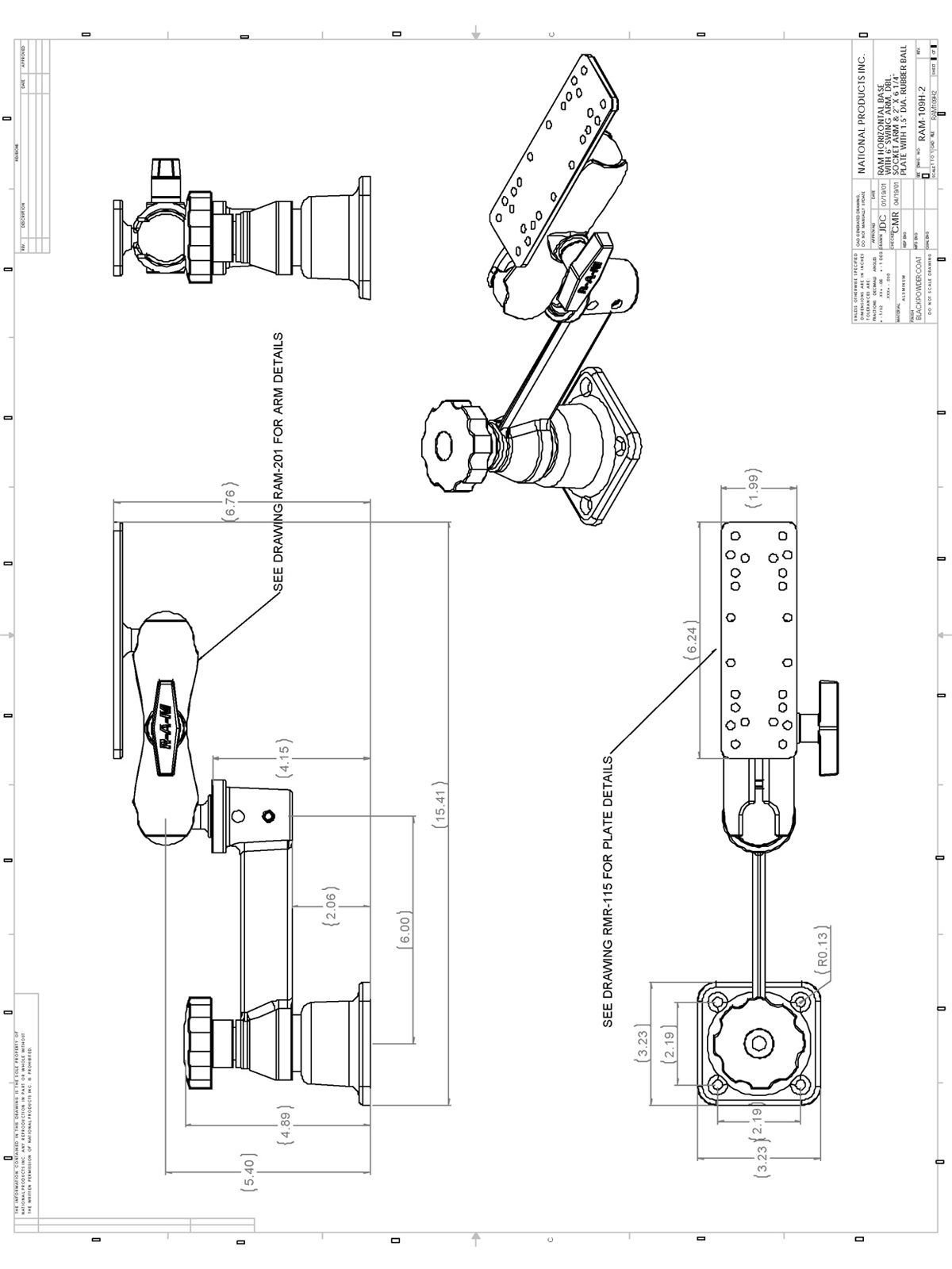 UNPKD RAM HORZ SWING ARM W/RAM SYSTEM